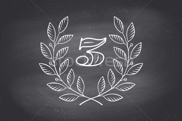 Laurel wreath icon with number Three Stock photo © FoxysGraphic