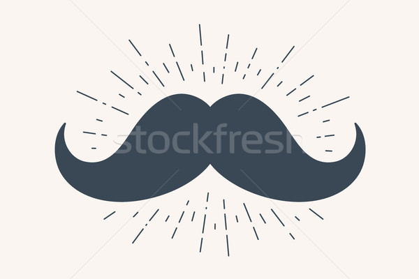Moustache vintage soleil icône affiche Photo stock © FoxysGraphic
