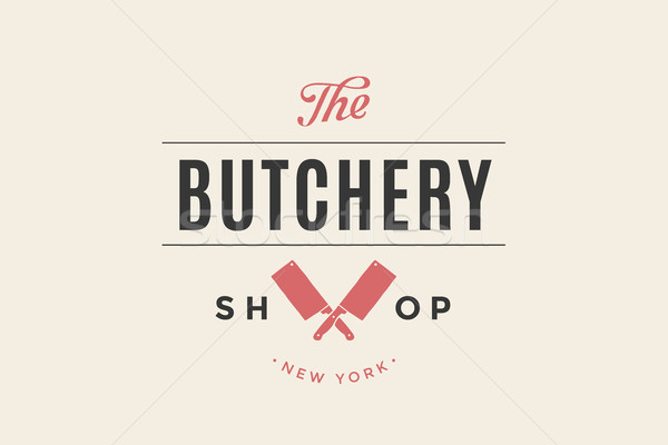 Label of Butchery meat shop Stock photo © FoxysGraphic