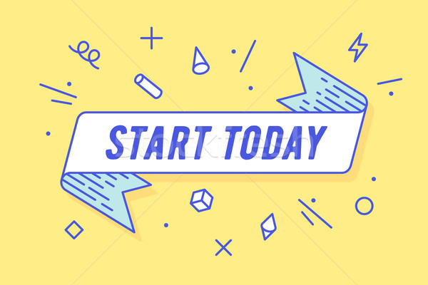 Start Today, ribbon banner Stock photo © FoxysGraphic