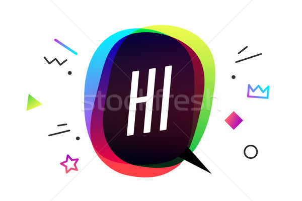 Hi. Banner, speech bubble, poster Stock photo © FoxysGraphic