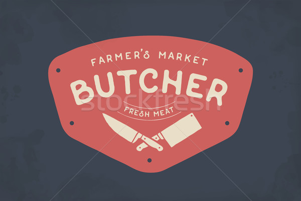 Label of Butcher meat shop Stock photo © FoxysGraphic