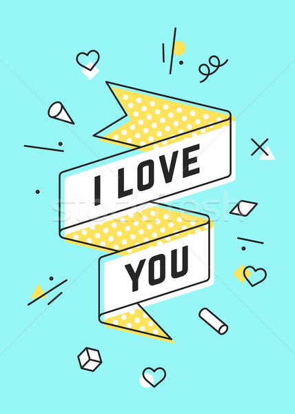 I Love You. Vintage ribbon banner Stock photo © FoxysGraphic