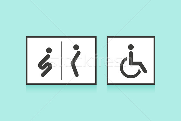 Szett ikonok toalett wc férfi nő Stock fotó © FoxysGraphic