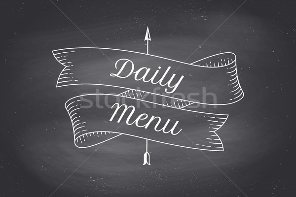 Old school vintage ribbon with text Daily menu Stock photo © FoxysGraphic