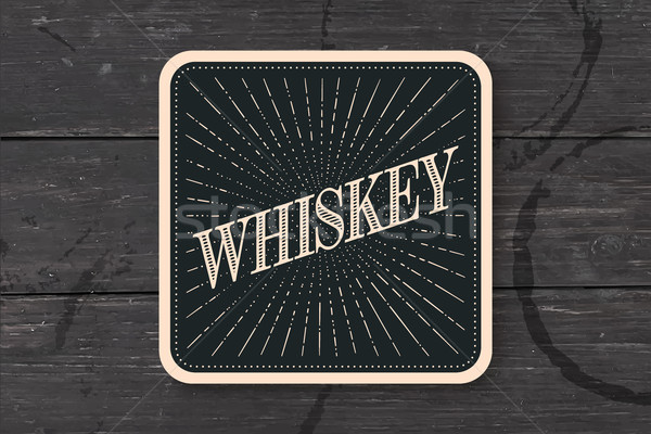 Stock photo: Beverage coaster for glass with inscription Whiskey