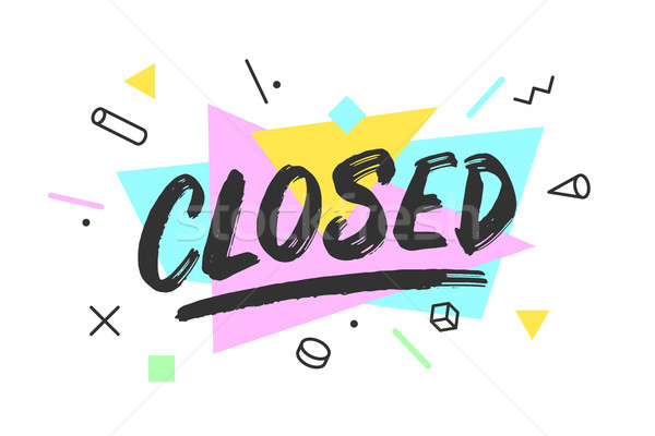 Closed. Banner, speech bubble Stock photo © FoxysGraphic