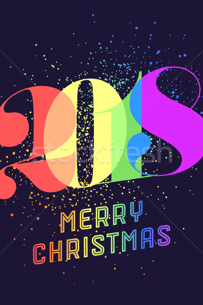 陽気な クリスマス グリーティングカード カラフル 虹 文字 ストックフォト © FoxysGraphic