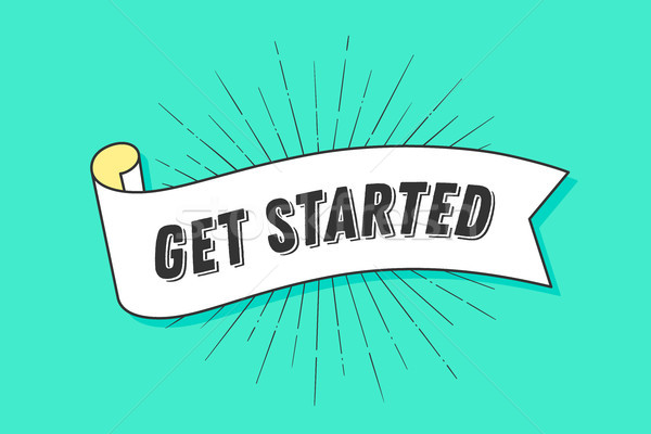 Get started. Vintage ribbon Stock photo © FoxysGraphic
