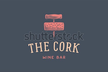 Label of wine bar with corkscrew Stock photo © FoxysGraphic