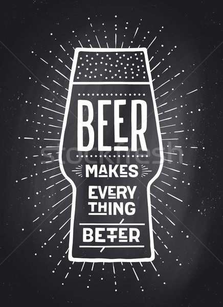 Poster bier beter banner tekst krijt Stockfoto © FoxysGraphic