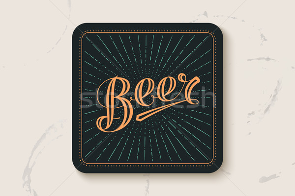 Stock photo: Coaster with hand drawn lettering Beer