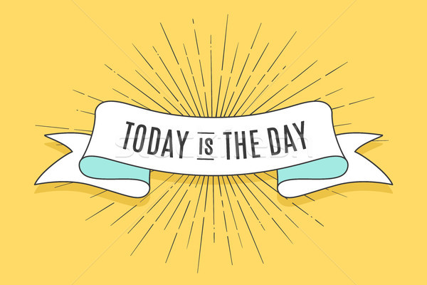 Today is the day. Inspirational quote, artistic vector calligraphy design. Colorful paint blot with  Stock photo © FoxysGraphic