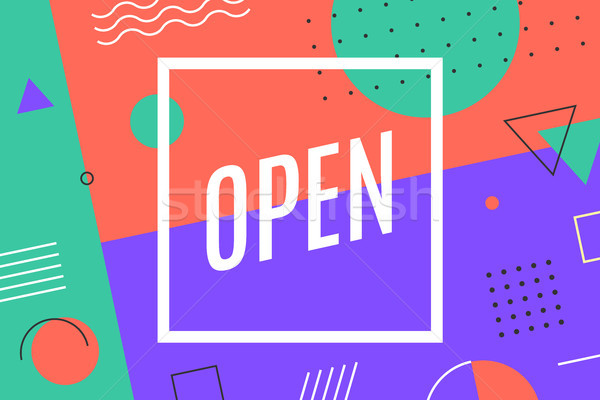 Open. Poster in graphic geometric style Stock photo © FoxysGraphic