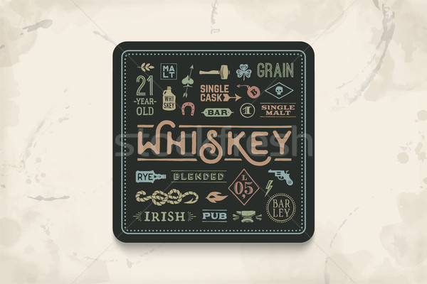 Stock photo: Coaster for whiskey and alcohol beverage