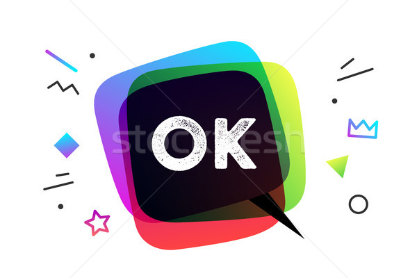 Ok. Banner, speech bubble, poster Stock photo © FoxysGraphic