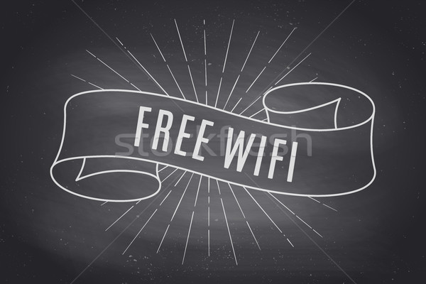 Fita bandeira texto livre wi-fi café Foto stock © FoxysGraphic