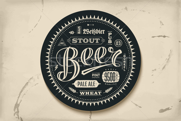 Foto stock: Cerveza · dibujado · a · mano · monocromo · vintage · dibujo