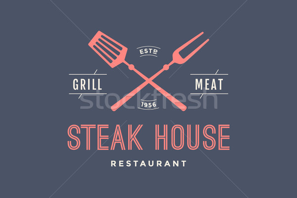 Etykiety stek domu restauracji grill symbolika Zdjęcia stock © FoxysGraphic