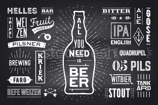 Poszter összes szükség sör szalag szöveg Stock fotó © FoxysGraphic