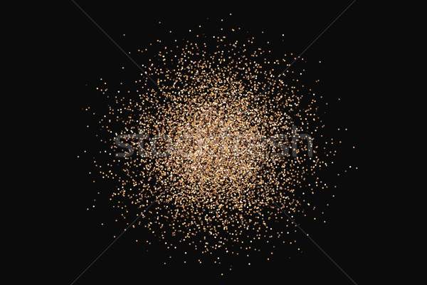 Golden circle sparkles on black background Stock photo © FoxysGraphic