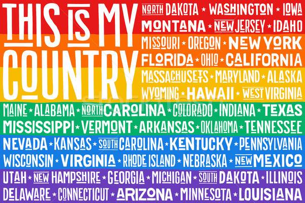 Poster Rainbow Stati Uniti america bandiera combinazione Foto d'archivio © FoxysGraphic