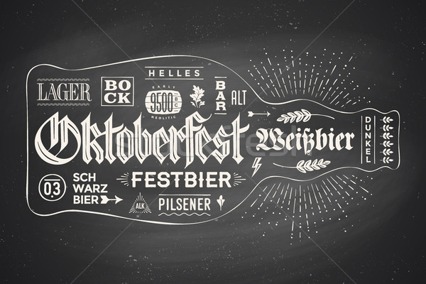 Stok fotoğraf: Poster · şişe · bira · oktoberfest · festival