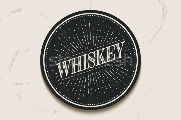 Ital poháralátét üveg felirat whiskey fény Stock fotó © FoxysGraphic