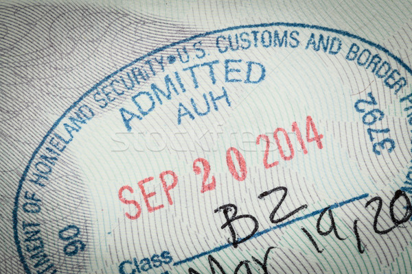admitted stamp of USA American Visa for immigration travel conce Stock photo © FrameAngel