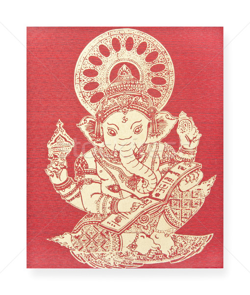 Ganesh, Hindu God on silk Stock photo © FrameAngel