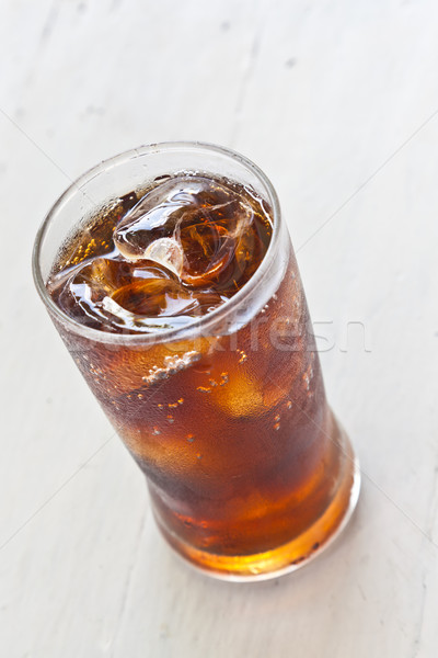 Stockfoto: Water · vers · cokes · glas · witte · hout