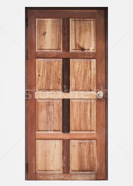 Drewna drzwi odizolowany biały projektu domu Zdjęcia stock © FrameAngel