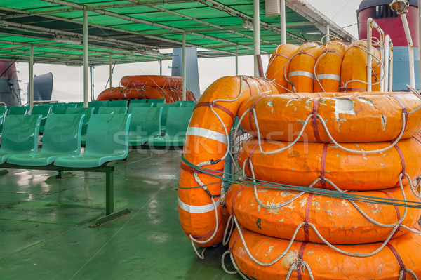 life buoy stack on ship or boat for security and safety concept  Stock photo © FrameAngel