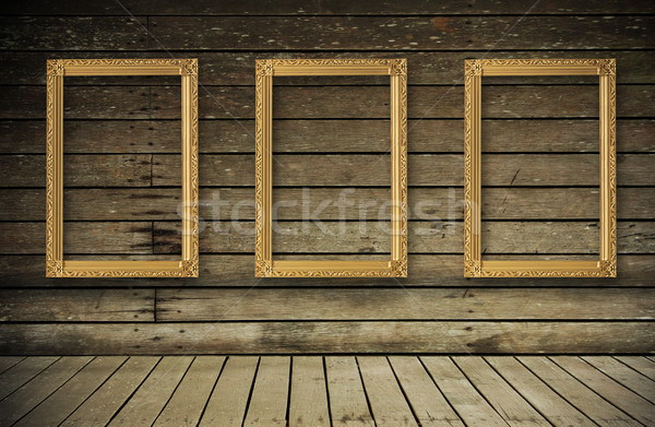 öreg szoba üres képkeret ház textúra Stock fotó © FrameAngel