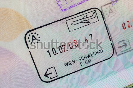 Passport stamp visa for travel concept background, Paris France Stock photo © FrameAngel