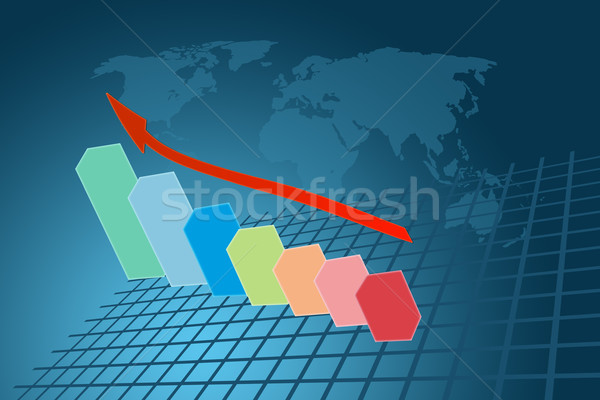 Stock photo: arrow graph going up on result background