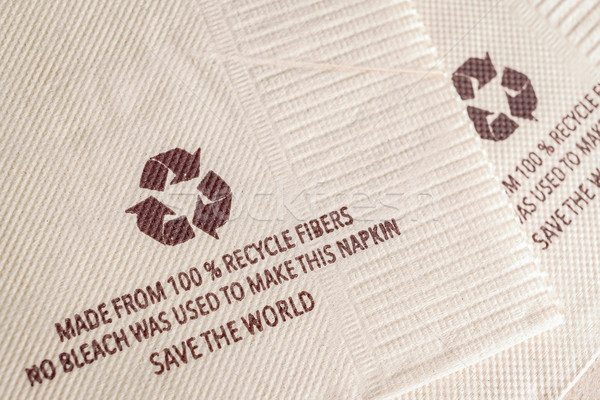 Recycle знак ткань бумаги 100 нет Сток-фото © FrameAngel
