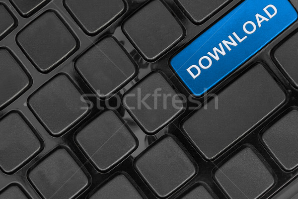 Stock photo: keyboard close up,top view, download online concept word