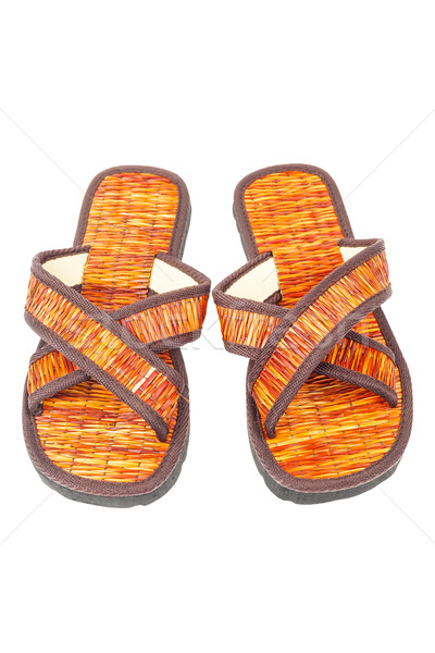 flip flop sandals beach shoes on white background Stock photo © FrameAngel