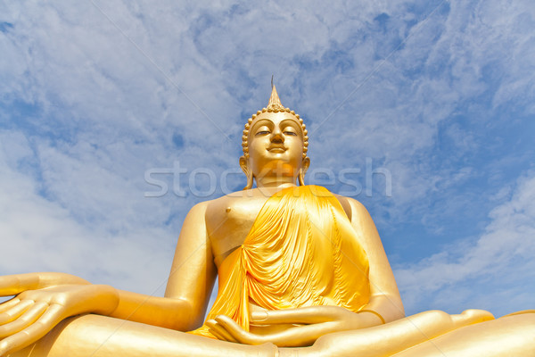 Big Golden Buddha statue in Thaland temple  Stock photo © FrameAngel