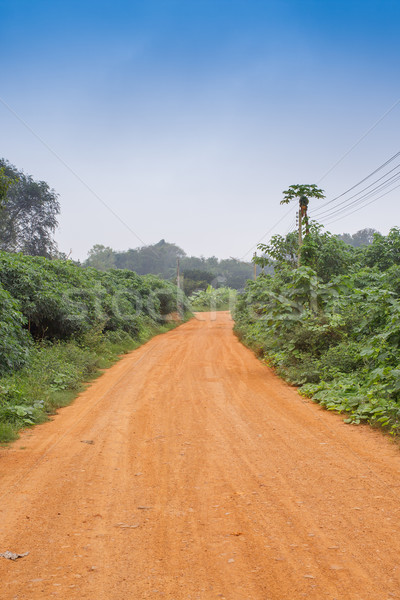 Estrada de cascalho abrir estrada deserto campo azul Foto stock © FrameAngel