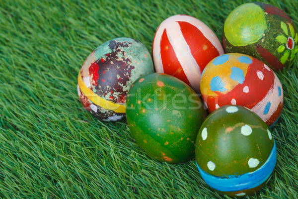 Happy easter eggs festival event on grass,can use as background Stock photo © FrameAngel