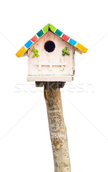 wooden bird house on white background Stock photo © FrameAngel