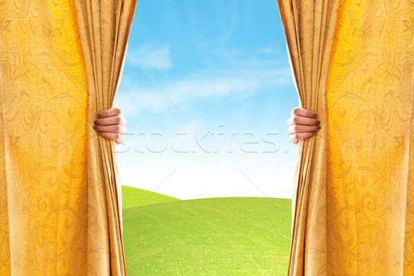 Opening the curtain  Stock photo © FrameAngel