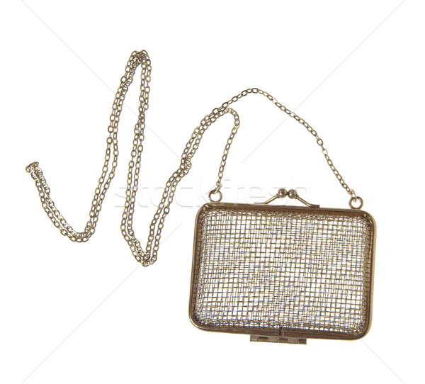 Golden Kupplung Tasche Schönheit Laden weiß Stock foto © FrameAngel