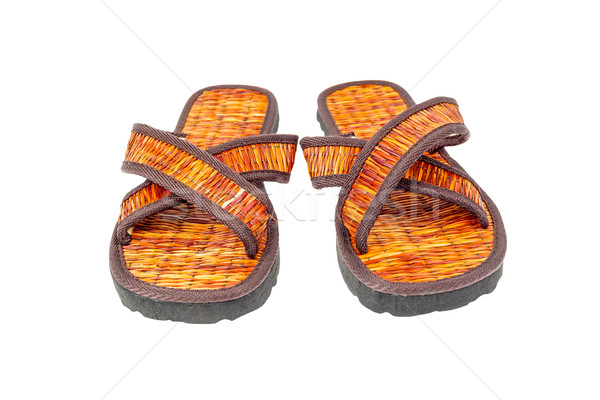 flip flop sandals beach shoes on white background Stock photo © FrameAngel