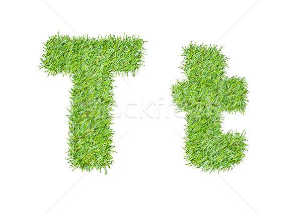 Alfabet iarba verde izolat alb iarbă abstract Imagine de stoc © FrameAngel