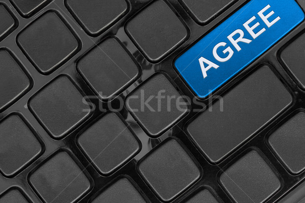 keyboard close up,top view, agree word Stock photo © FrameAngel