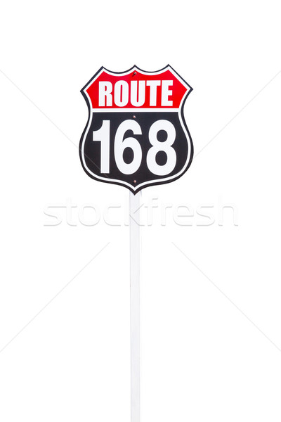 vintage route 168 road  sign isolated on white background Stock photo © FrameAngel