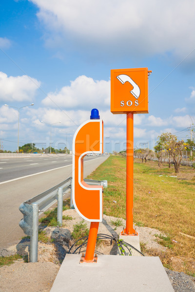 [[stock_photo]]: Sos · signe · téléphone · boîte · autoroute · sécurité · routière